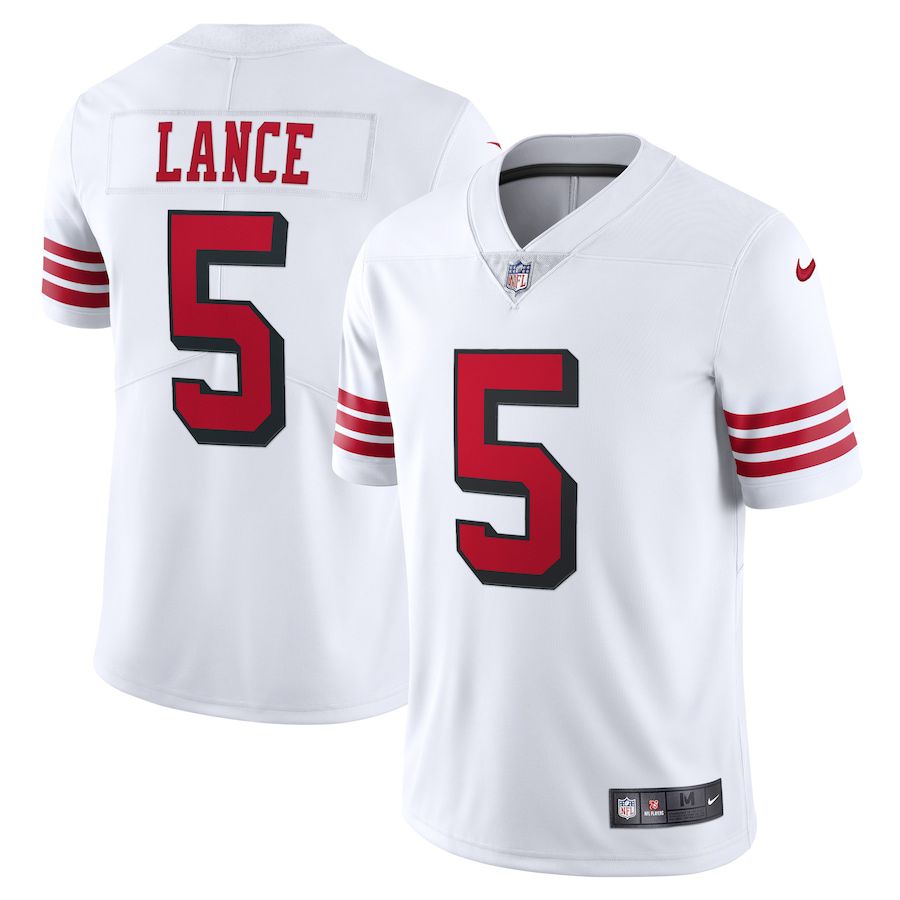 Men San Francisco 49ers 5 Trey Lance Nike White Alternate 2 Vapor Limited NFL Jersey